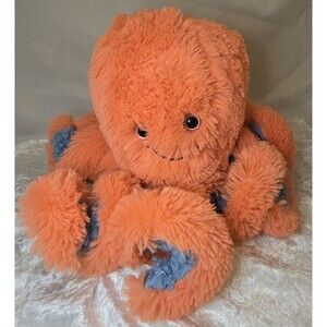 Manhattan Toy Co Sourpuss Octopus Plush Aqua Orange Tentacles Stuffed Animal Toy